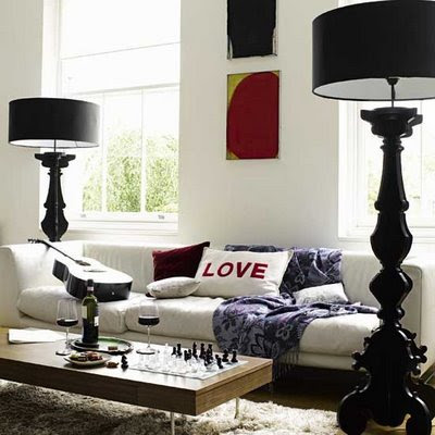 black and white living room decorations