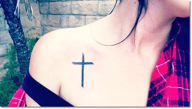 cross tattoos, chest tattoo design, girl tattoos
