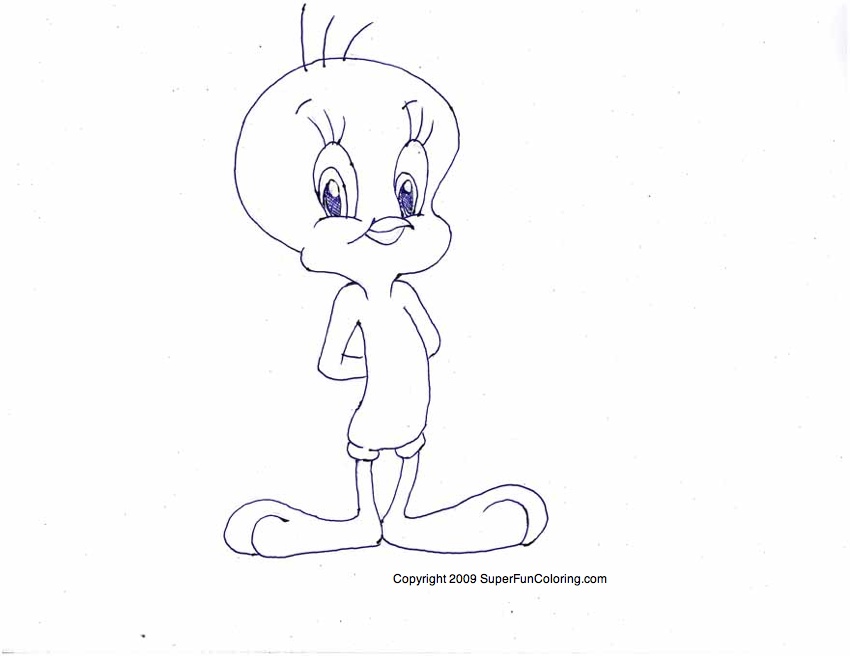 Coloring Pages Of Tweety Bird. Cartoon Coloring Page for