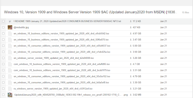 Windows 10, Version 1909 (Updated January 2020 from MSDN