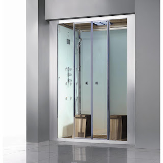 A built-in steam shower for two persons