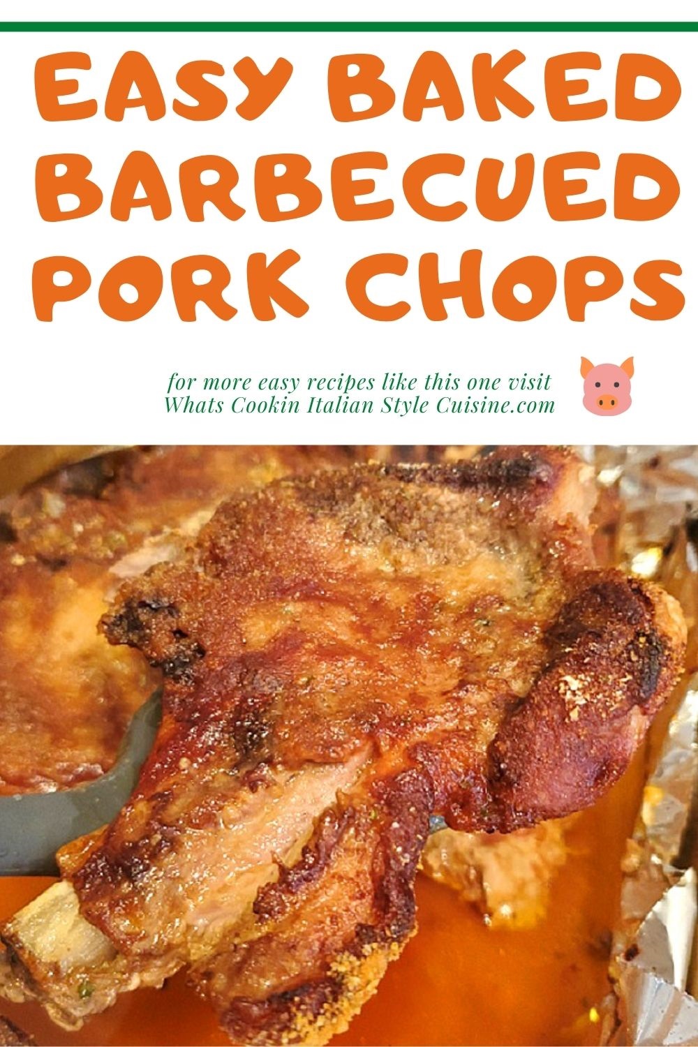 this is a pin for later how to make easy baked pork chops barbecued