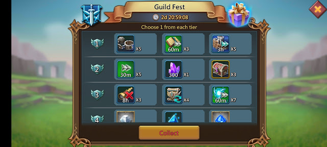 Lords Mobile Guild Fest Sample Rewards