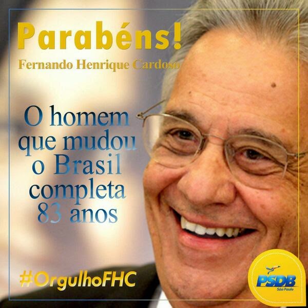 Parabéns presidente Fernando Henrique Cardoso (Feliz 83 anos)