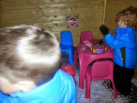 Chill Factore Manchester Snow Play inside Mini Moose Cottage 