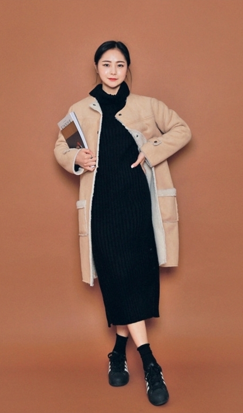 Polyester Lining Midi Coat