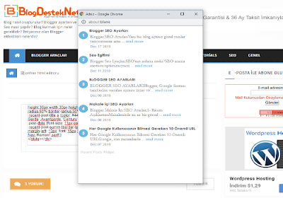 Blogger Son Yazılar Eklentisi