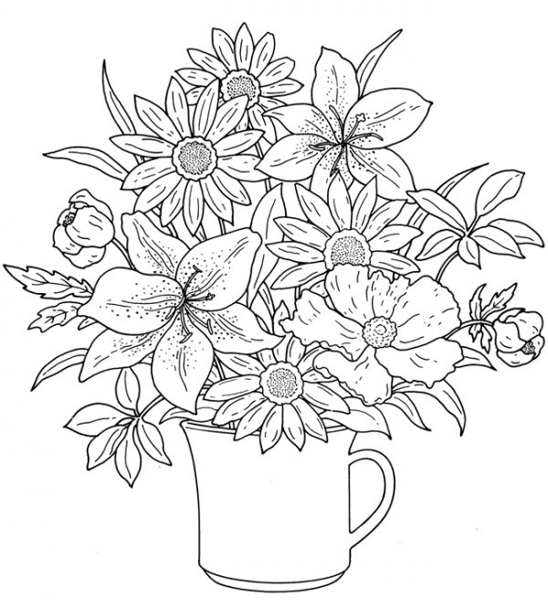 Flower Coloring Pages For Adults Best