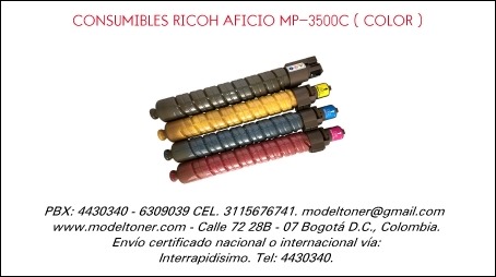 CONSUMIBLES RICOH AFICIO MP-3500C ( COLOR )