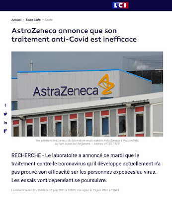 astrazenca annonce que son vaccin est inefficace