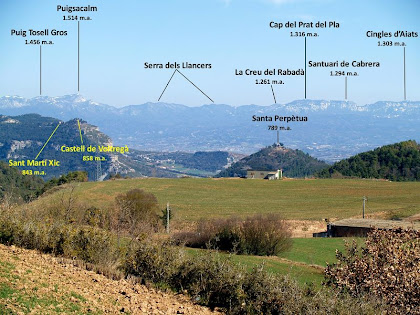 Panoràmica de part del Voltreganès i de Cabrera des de ponent de Sant Bartomeu del Grau