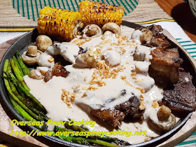 Sizzling Grilled Tagaytay Beef T-Bone Steak with Mushroom Sauce