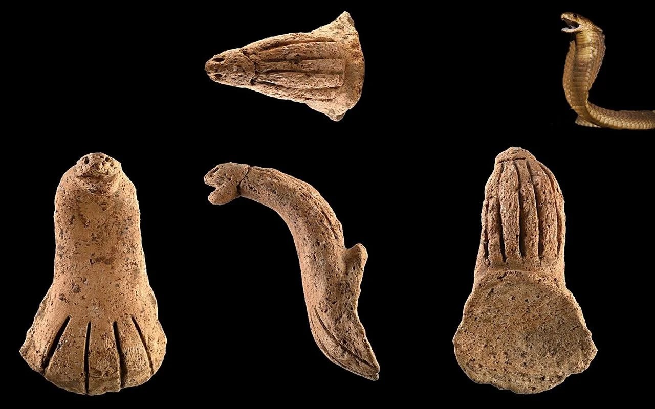 Το χειροποίητο αντικείμενο σε σχήμα φιδιού 4.000 ετών βρέθηκε στην περιοχή Guanyin της Ταϊβάν. Οι αρχαιολόγοι πιστεύουν ότι μπορεί να προήλθε από ένα αγγείο που χρησιμοποιούνταν σε αρχαίες τελετουργίες. [Credit: National Tsing Hua University]