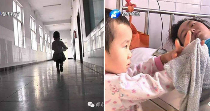 Anak 3 Tahun Merawat Ibunya di Rumah Sakit Membuat Para Netizen Menangis