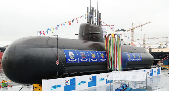 Corea del Sur bota el primer submarino de nueve Clase KSS-III de diseño local