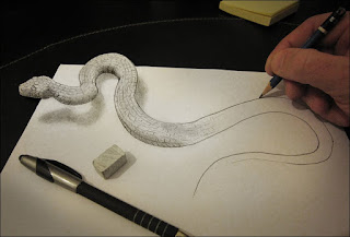 3D-рисунки карандашом анаконда