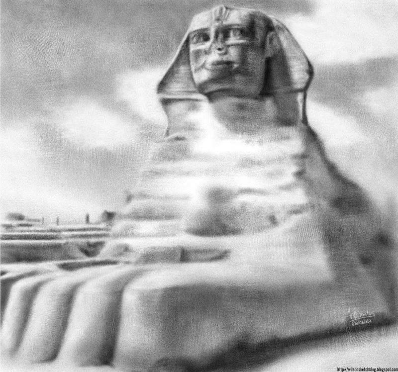 Drawing of the Great Sphinx of Giza, using Krita 2.5 Alpha.