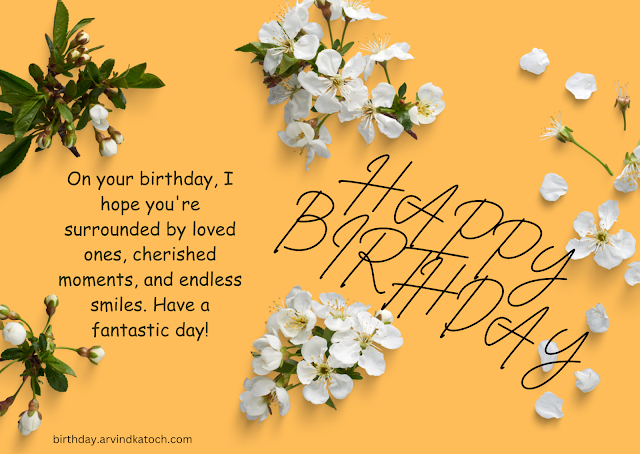 Birthday Card, White, Flowers,