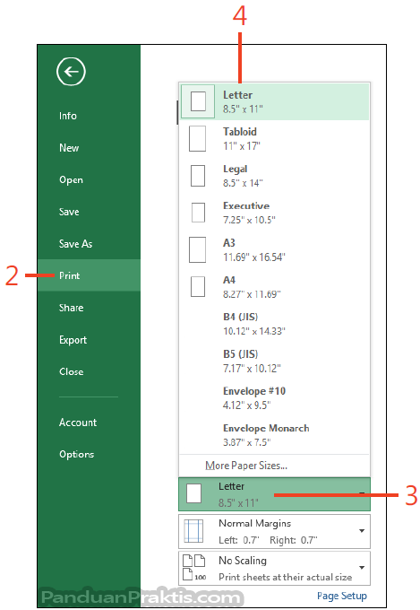 Cara Mengatur Opsi Printer Dan Kertas Di Excel 2013