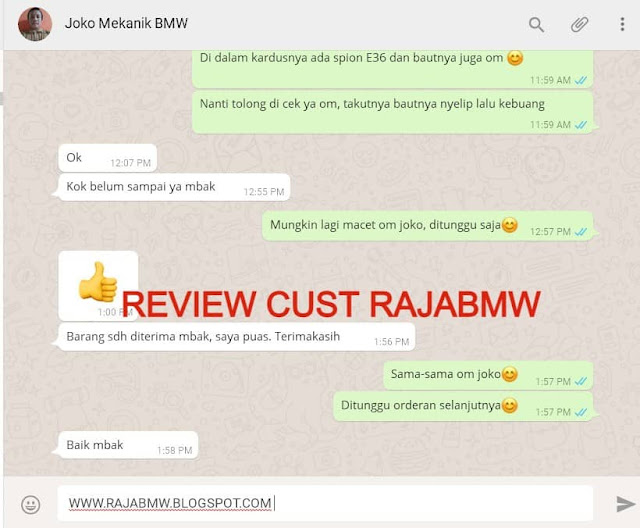 Review Customer Rajabmw Pembelian SPion E36