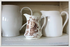 Brown Transferware Pitcher- Vintage Pie Safe-From My Front Porch To Yours