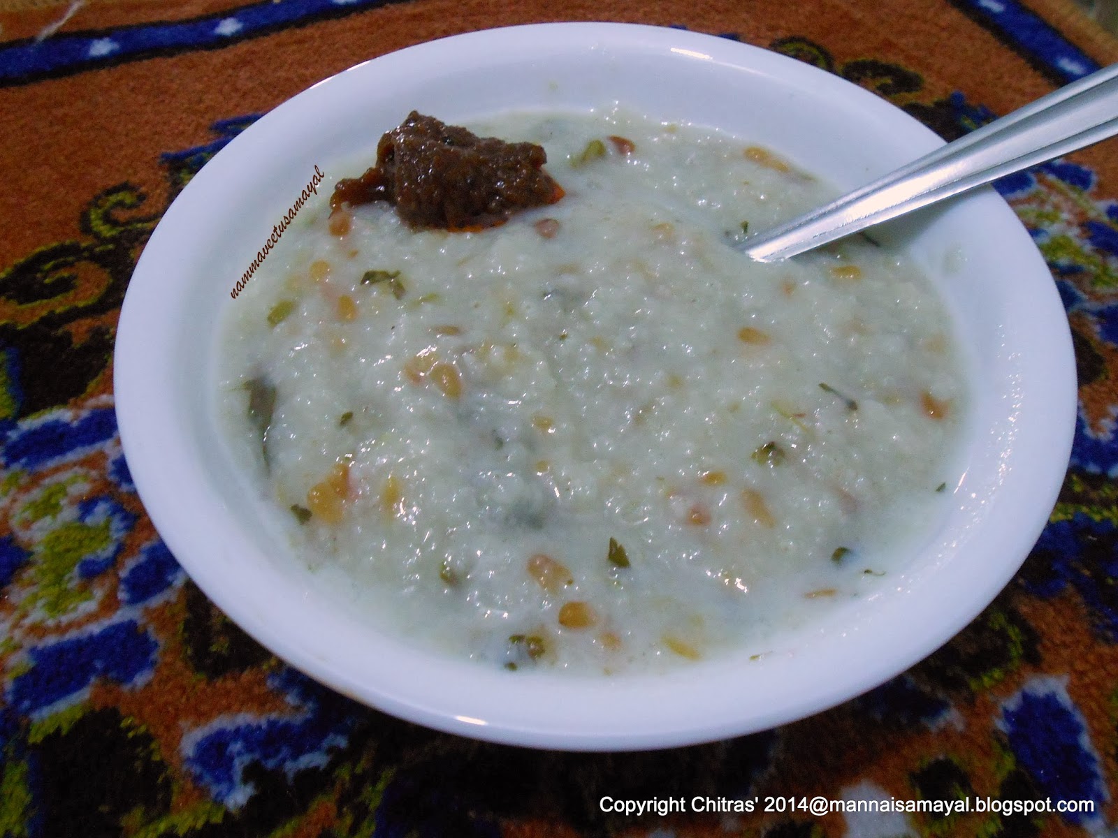 Varagarisi Venthaya Kanji [ Kodo millet fenugreek Gruel ]