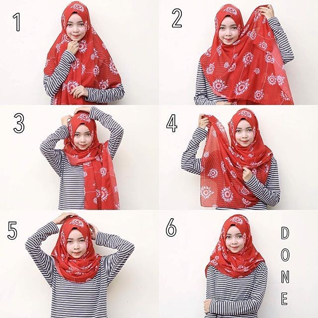 Cara pakai hijab pashmina