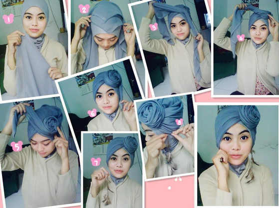  Model Terbaru dengan rancangan mewah  menghasilkan para perempuan utamanya anak muda atau berakal balig cukup akal ter √ Tutorial Hijab Modern Turban Pesta Simple, Model Terbaru 2022