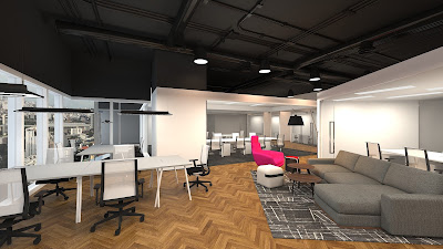 Artist's impression of the new coworking space at Capital Tower, Singapore.