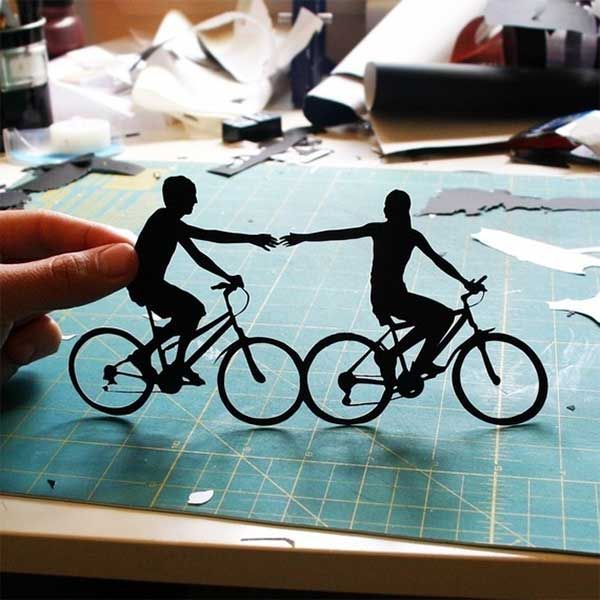 silhouette paper handcut by Joey Bagley