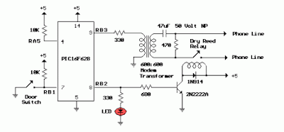 PIC Security System Dials Your Cell Phone Circuit Diagram