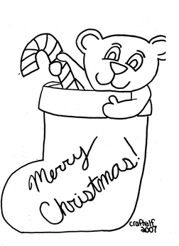 Christmas stocking coloring pages 4