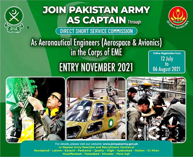 Join Pakistan Army as Captain – Pak Army Jobs 2021-Apply online