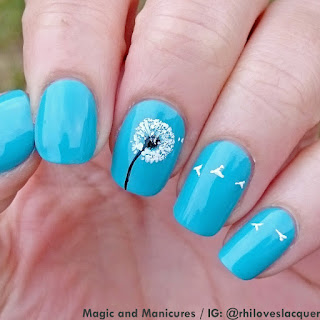 Blue flower nails OPI