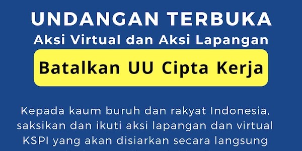 KSPI Gelar Aksi Tolak UU Ciptaker Secara Virtual