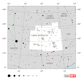 IAU: Карта на съзвездието Косите на Вероника | Coma Berenices