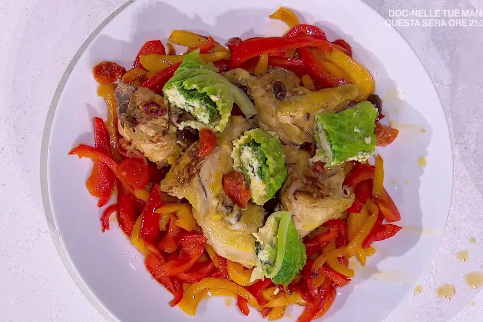 Pollo alla cacciatora con involtini di verza degli Improta