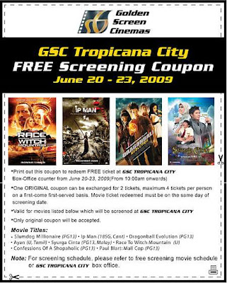 FREE Movie Screening at GSC Tropicana City