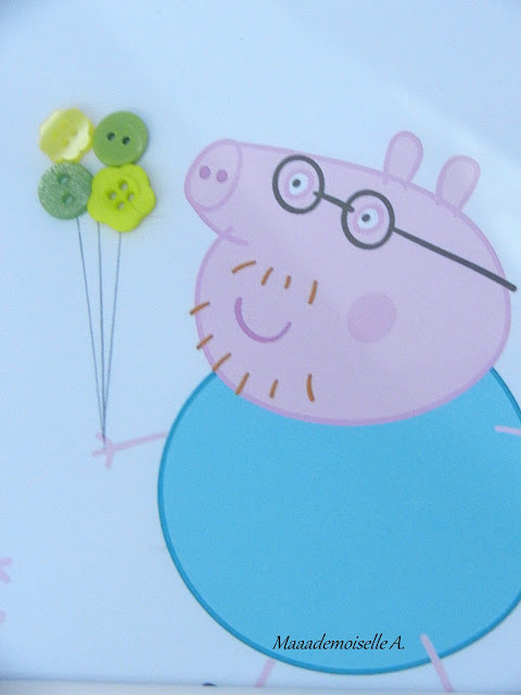 DIY : Cadre Peppa Pig avec des boutons-ballons