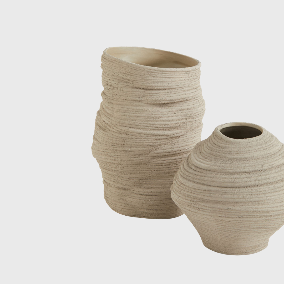 asymmetric stoneware vase