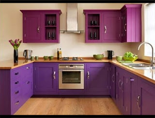 Dapur Minimalis Nuansa Warna Ungu