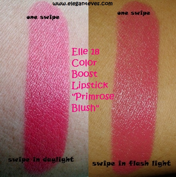ELLE 18 Primrose Blush Color Boost lipstick.