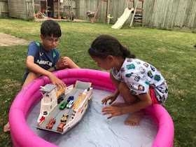 Kids playing in the garden