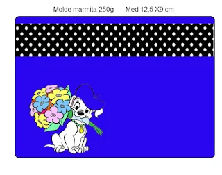 101 Dalmatians in Black and Blue Free Printable  Labels.