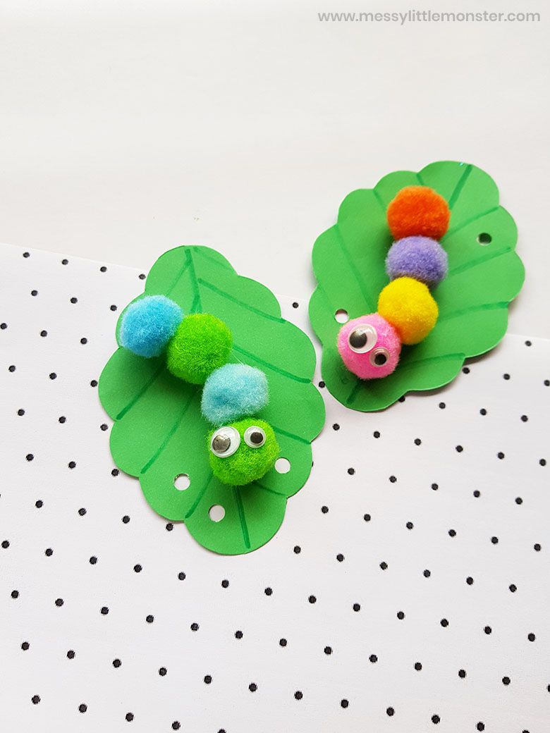 pom pom caterpillar craft for preschoolers