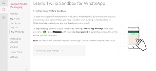 Setup testing Sandbox for WhatsApp in Twilio