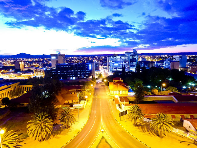 Windhoek by night - aerial photo gallery - Namibia