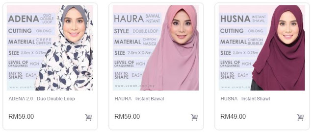 Borong Tudung Dan Shawl Labuh Di Uswah Islamic Clothing