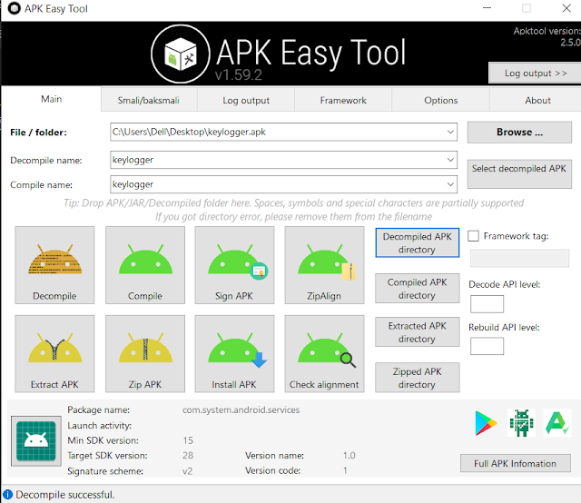 Decompile the apk using Apk easy tool