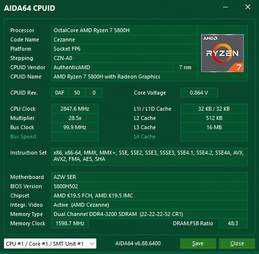 AMD RYZEN 7 5800H "EL CORAZÓN DEL SER5 PRO"